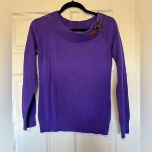 Lauren By Ralph Lauren Sz M Purple Pullover Sweater